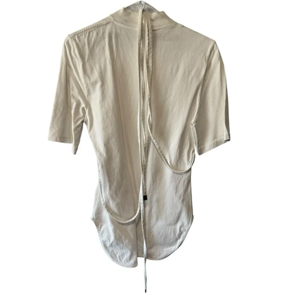 Revolve THE ATTICO Aurelie Cotton T-shirt White Top Size 36